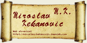 Miroslav Kekanović vizit kartica